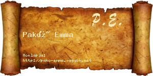 Pakó Emma névjegykártya